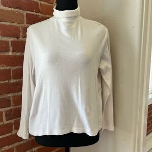 Studio Works Petite White Turtleneck Long Sleeve Top PM
